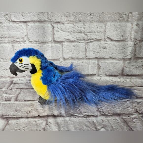 Adventure Planet Blue yellow macaw parrot stuffed animal plush (ff) - Picture 1 of 12